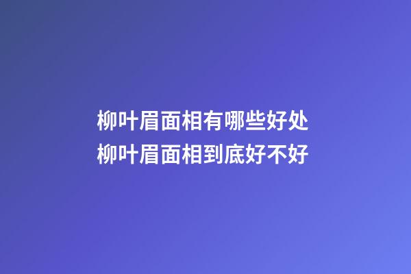 柳叶眉面相有哪些好处 柳叶眉面相到底好不好